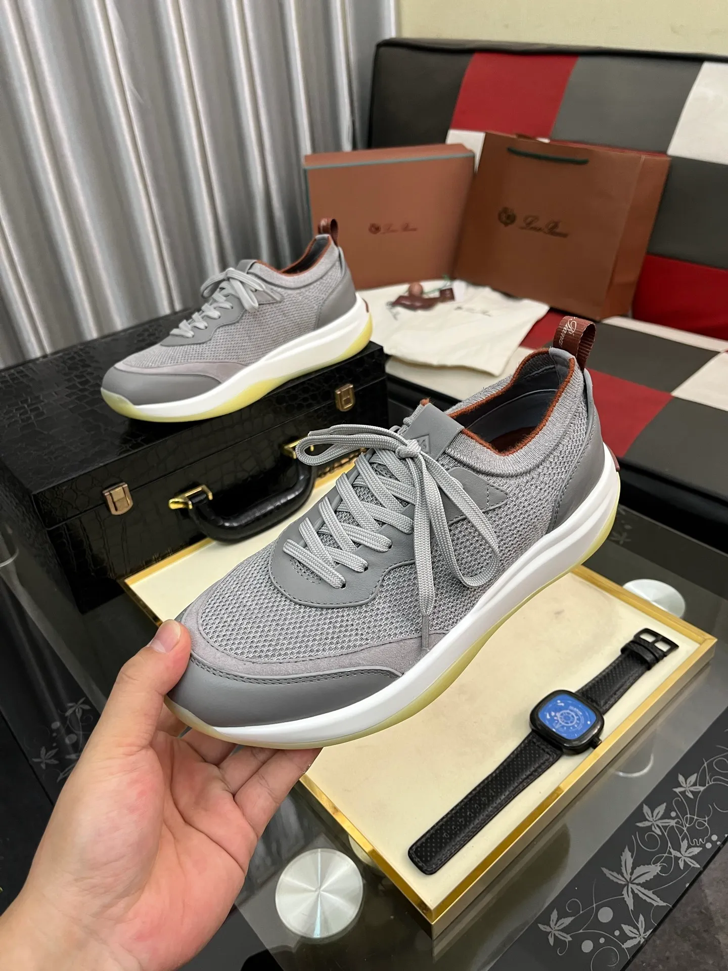 Men's men's shoes💰620⌚️⌚️Loro Piana - Loro Piana LP classic casual shoes, men's lace-up casual shoes and sneakers, high-quality lightweight and comfortable fabrics, suitable for outdoor leisure, the color is young and energetic, the upper is imported deerskin from Italy, it is great with sportswear or casual suits! Code number: 38-446️⃣Colors available